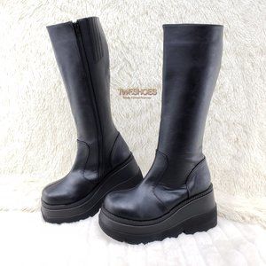 Shaker 100 Goth Punk Rave Platform Knee Boots